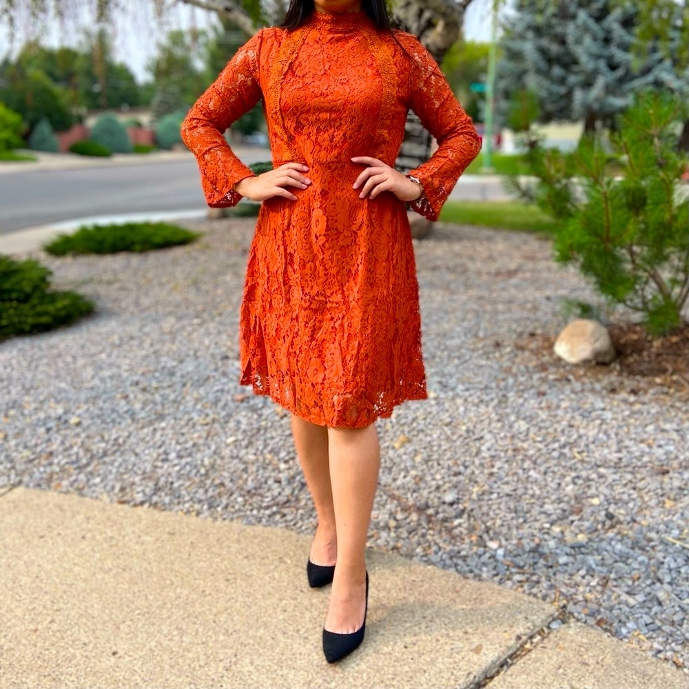 NWT Orange Lace Dress size Small - Medium